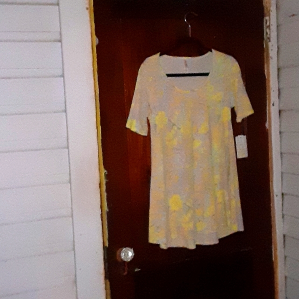 Lularoe sz xxs the perfect tee in yellow floral